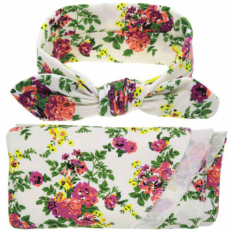 Floral Printed Kids Wrap Swaddle Receiving Blankets