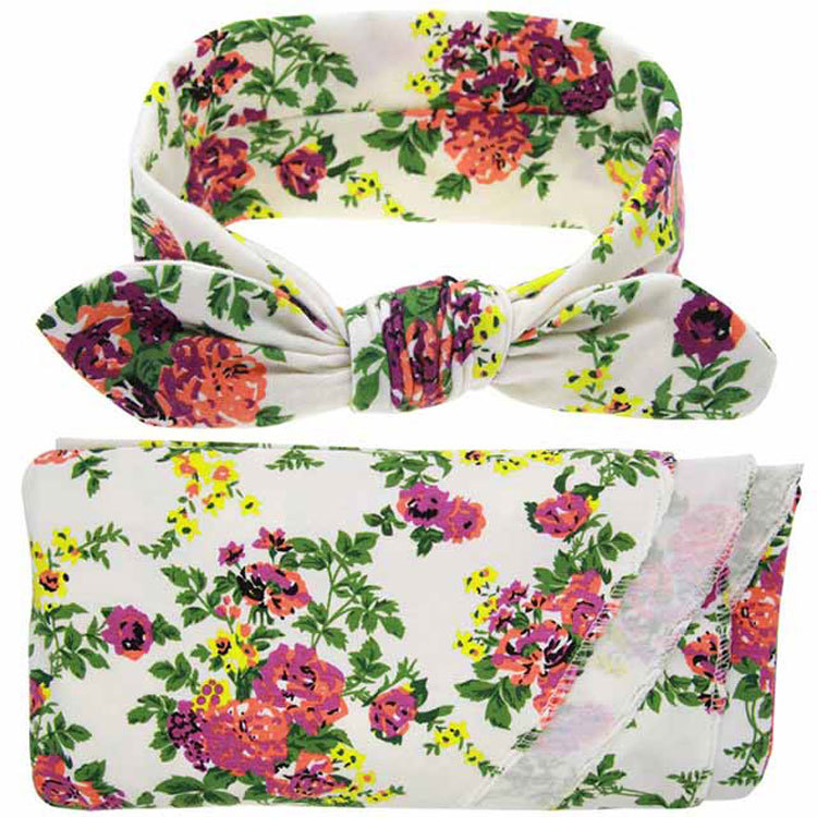 Floral Printed Kids Wrap Swaddle Receiving Blankets