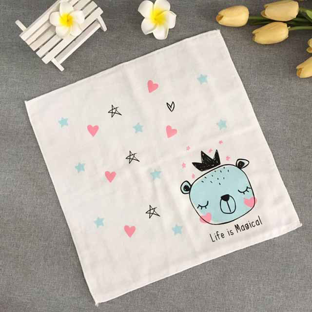 Children muslin 100% cotton face towel  handkerchief