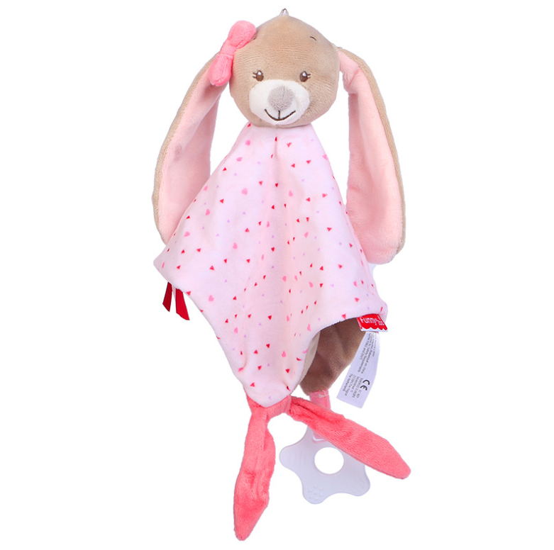 Baby Security Blanket, Soft Stuffed Animal Plush Security Blanket Soothing Toy for Baby Toddlers Kids
