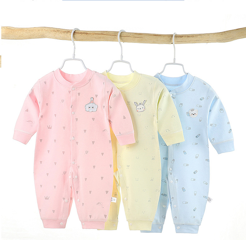 Children's Jumpsuit 2020 Autumn Cotton Long-Sleeved Snap Bottom Lovely Pattern Baby Boys And Girls Rompers