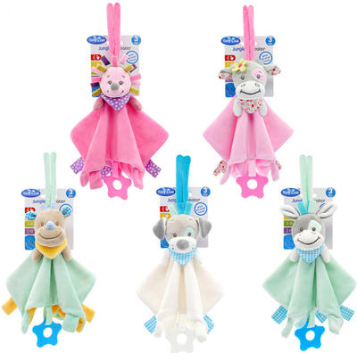 Soft Security Blanket Baby Newborn Car Seat Stroller Toys Colorful Animal Bell Teether Hanging Rattles Toys