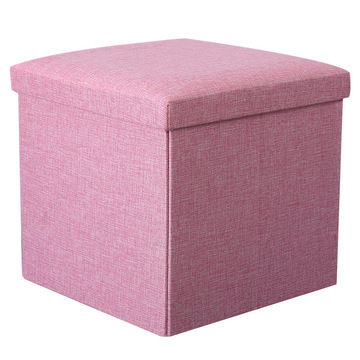 Wholesale Cotton Linen Folding Storage Ottoman Cube Footrest Seat